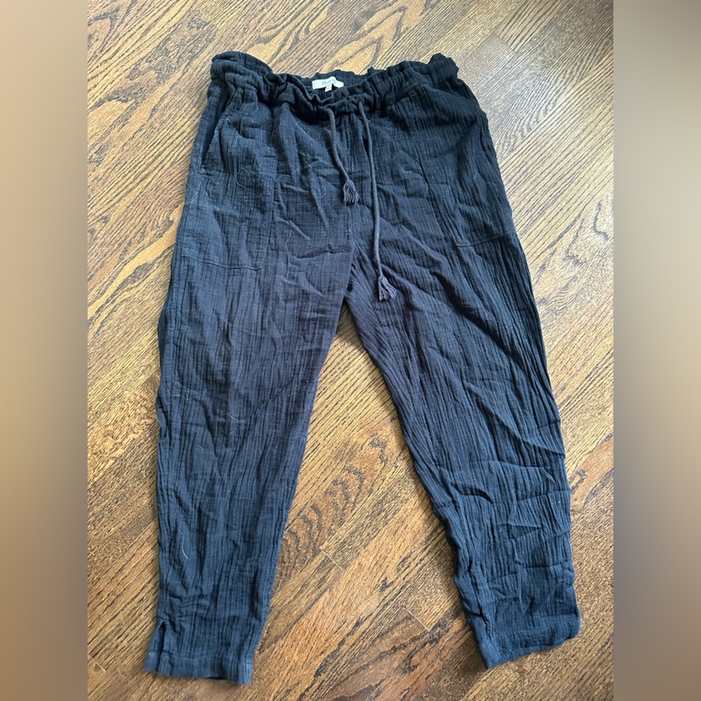 Madewell Black Linen Pull On Pants - Picture 5 of 5